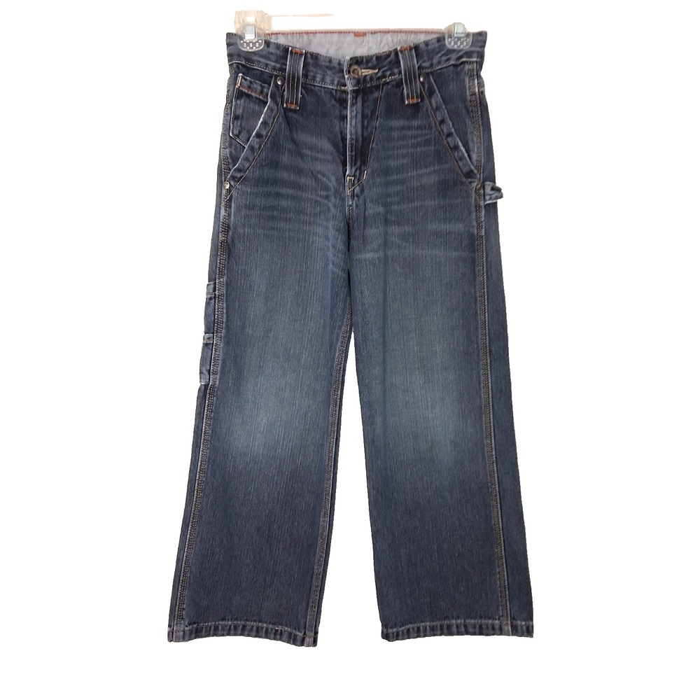 Vintage Y2K Levis Red Tab Boys Size‎ 10 Skater Baggy Wide Leg Distressed Hems